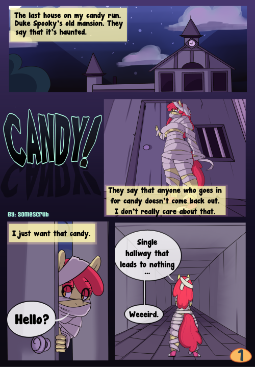 somescrub:  Happy Hallow’s Eve! (½)  Posted Backwards for better viewing. Enjoy this silly comic I made for you all, 19 pages in total. If you feel you want to support for more comics similar to this one or pay what you want for this one, send me a