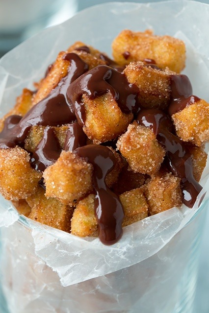 basilgenovese:  Churro Bites (via Cooking Classy) 