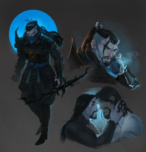 vimeddiee: Additions to the vampire!Hanzo and van Helsing McCree AU thingPrevious art of this AU! Pa