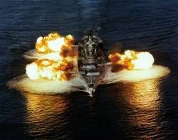 clayorey:  USS New Jersey firing all her