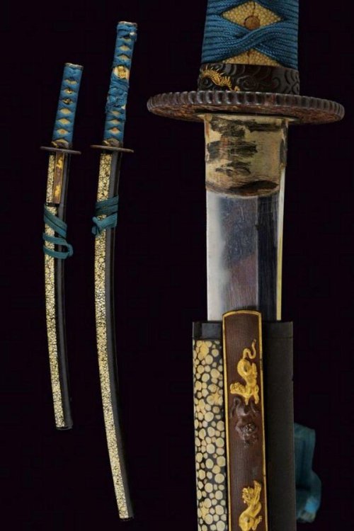japaneseaesthetics:A set of katana-wakizashi manufactured in the late 17th century. 