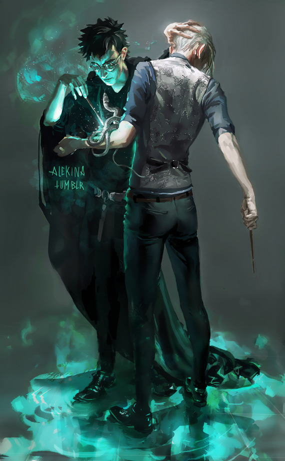 treatscraft:  alekina:  Here’s the final hp tryptic, Harry and Draco’s portrait