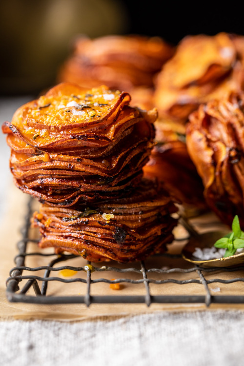 delta-breezes:Parmesan Thyme Sweet Potato Stacks | Half Baked Harvest