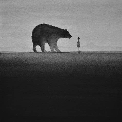 escapekit:  Black and whites Indonesian artist Elicia Edijanto has created beautiful black-and-white watercolour paintings that feature children and animals interacting with one another.  Artists on tumblr Escape Kit / Twitter  / Subscribe