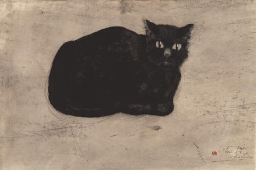 Chat noir sur un journal = Black Cat on a NewspaperHenri-Charles Guérard (French; 1846–1897)before 1