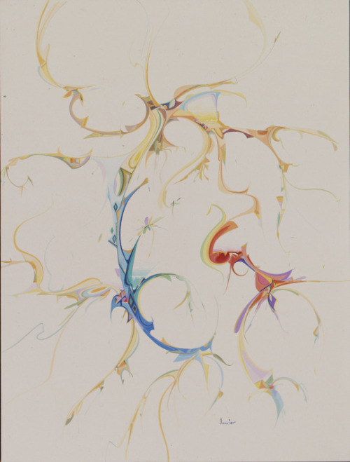 Alex Janvier (1935 - ), Other Worlds (1984) Acrylic on canvas Collection: Aboriginal Affairs and Nor