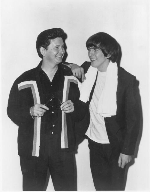 midnineties: Roy Orbison and George Harrison during the Roy Orbison/The Beatles co-headlining UK tou