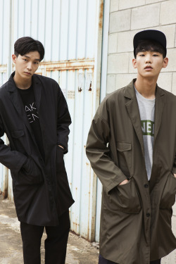 koreanmalemodels:  Ahn Seungjun and Lee Huisoo in NAKED SENSE F/W 2015 lookbook (via: Hiphoper) 
