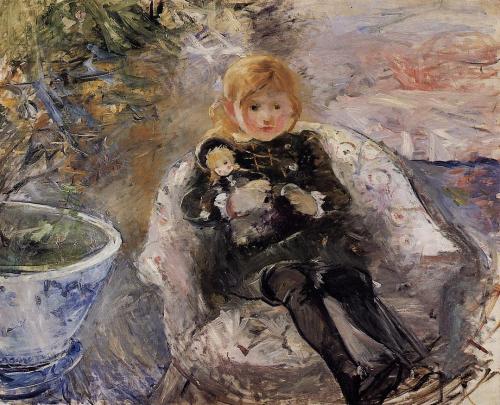 Young Girl with Doll, 1884, Berthe MorisotMedium: oil,canvas