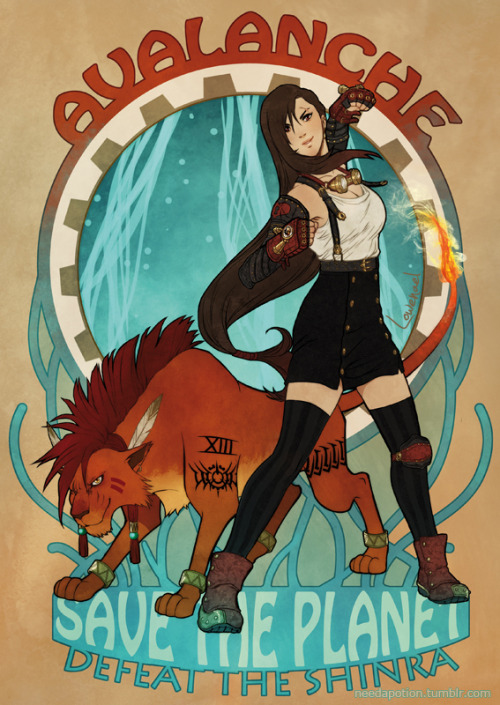 lowenael:Final Fantasy’s characters inspired by steampunk and art nouveau style :)- FFVII Vincent, A