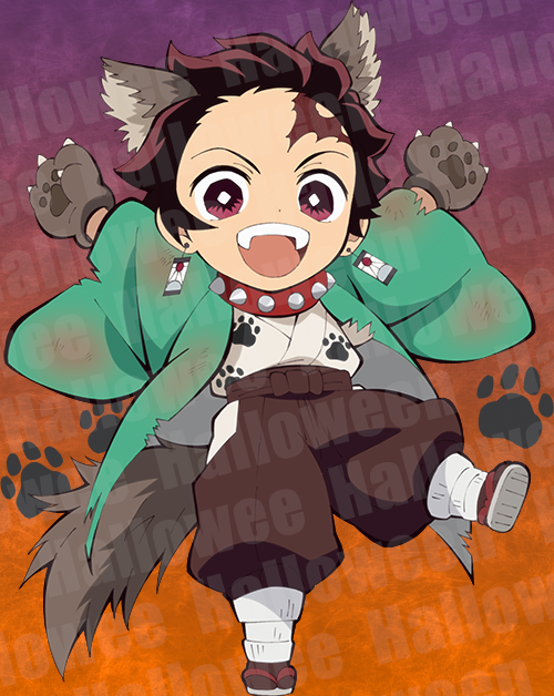 demifiendrsa:  Demon Slayer: Kimetsu no Yaiba Happy Halloween collaboration cafe character artwork