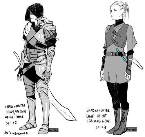 cassandrajp: Collected Concept art for Shadowhunter Gear. detailed thoughts on each design linked be