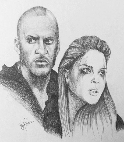 the100-art:  Lincoln and Octavia by severyanka96 Support the artist on: twitter