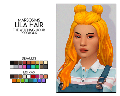 witching hour recolours - lila hair and rizal hair by @marsosimsthe meshes are required  dl (sf