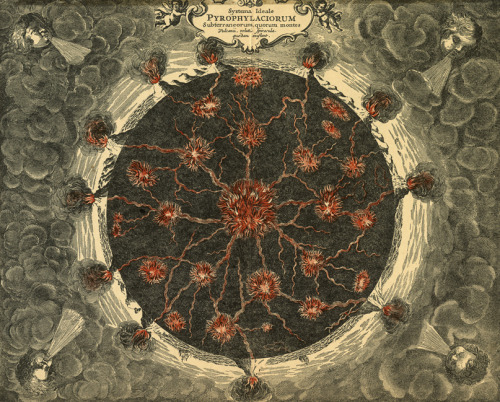 blessingsofjanus:Athanasius Kircher’s stunning seventeenth-century cross section of the earth 