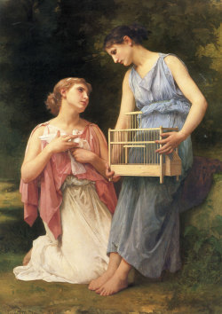 pintoras:Elizabeth Jane Gardner (American, 1837 - 1922): The Dove Fanciers (via The Athenaeum)