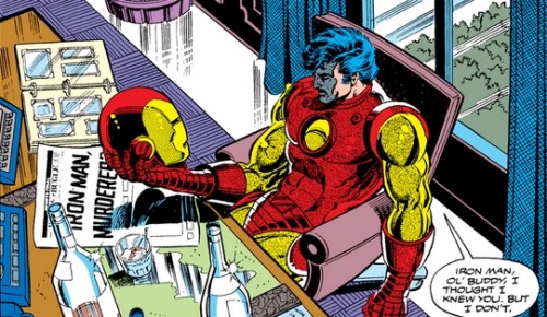 micswho:tony holding his helmet in a hamlet style: a classic