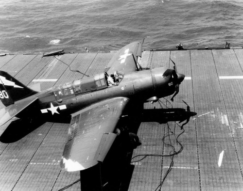 usaac-official: An SB2C that nosed over while landing on USS Shangri-La (CV-38), 13 March 1945