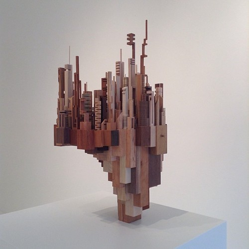 XXX asylum-art:  Wooden Cityscapes Sculpted by photo