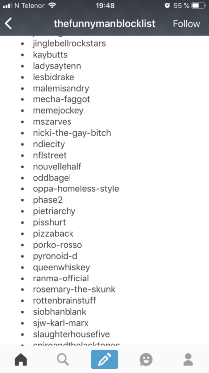 snarthurt:here’s the list for future referenceIM NOT EVEN ON IT FUCKi finally landed on one of these