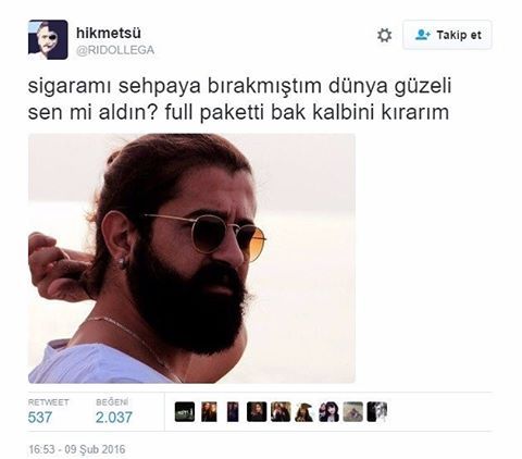 Sigaramı sehpaya...