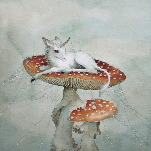 beautifulbizarremagazine:Too magical for words! ‘Waking on Toadstools’ by @rivuletpaper 