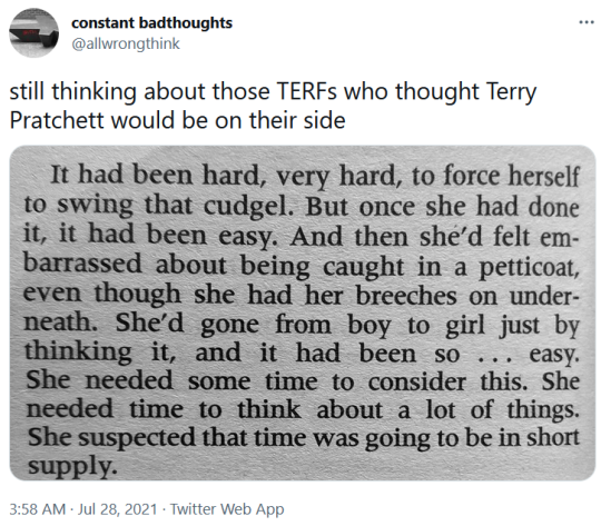 TERFs Are Attempting To Claim Terry Pratchett As A Supporter