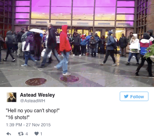 micdotcom:  Watch: Chicago protesters shut down shopping on Black Friday in support