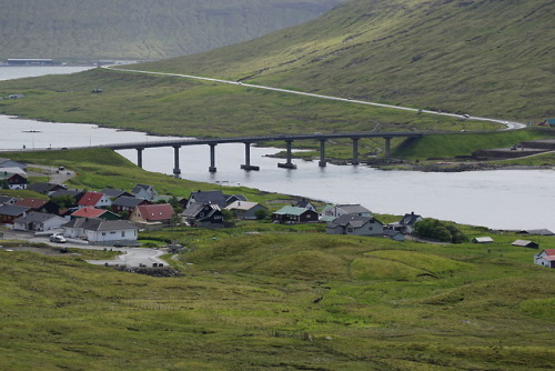 Streymin Bridge over the Sundini strait (Faroe Islands).