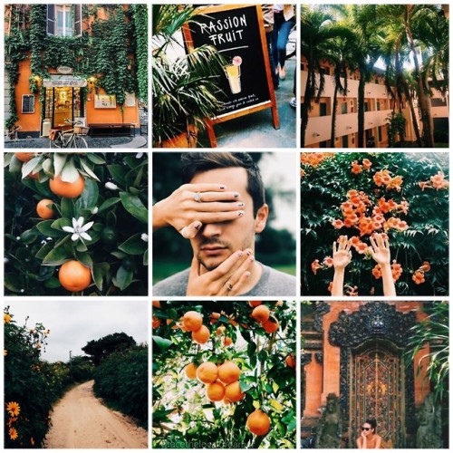 Tyler Joseph x orange and green moodboard