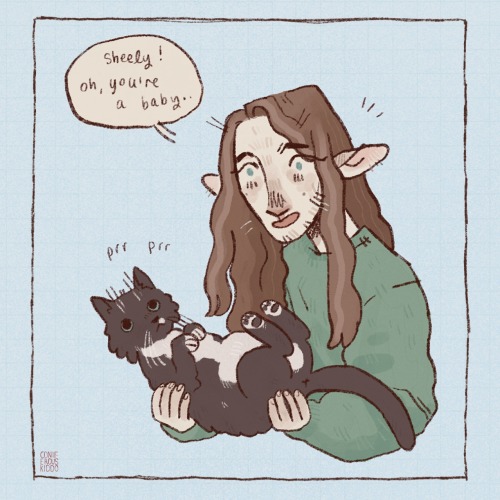 she just likes being held like that sometimes…… (a comic featuring me, and my cat Shei