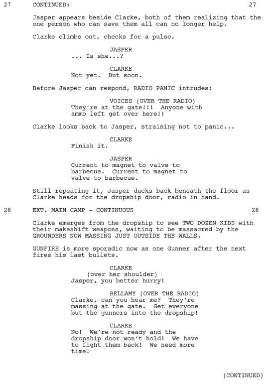 Here’s the next scene from “We Are Grounders, Part 2″, written by Jason Rothenberg. Hold on to your hats!