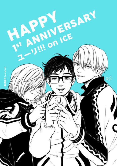 leorenart:Happy 1st Anniversary #yurionice Thank you for making me so productive this year XD