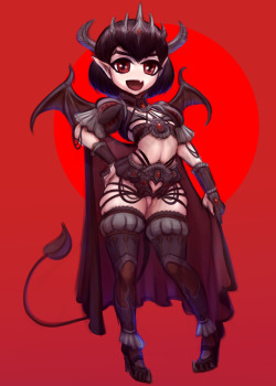 blackingyourwaifu:Doodled up some cute demon