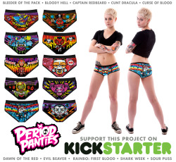 heinekenrana:  razorramonaflowers:  benedictcumberbeast:  harebrained:  The PERIOD PANTIES Kickstarter is now live! Support this bloody project!  I’LL TAKE THEM ALL THANK YOU  Fuck the haters. I have the first series and they’re comfy as hell.   Quite