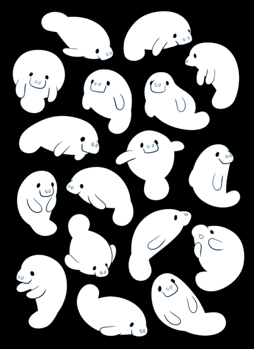 stutterhug:Always More Manatees.Was attempting to do some simple designs for stickers or t-shirt pat