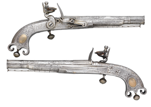An engraved Scottish pistol signed &ldquo;Murdock&rdquo;, late 18th century. Estimated Value