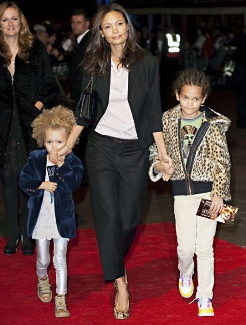 Thandie Newton and her kids. Doppelgangers!