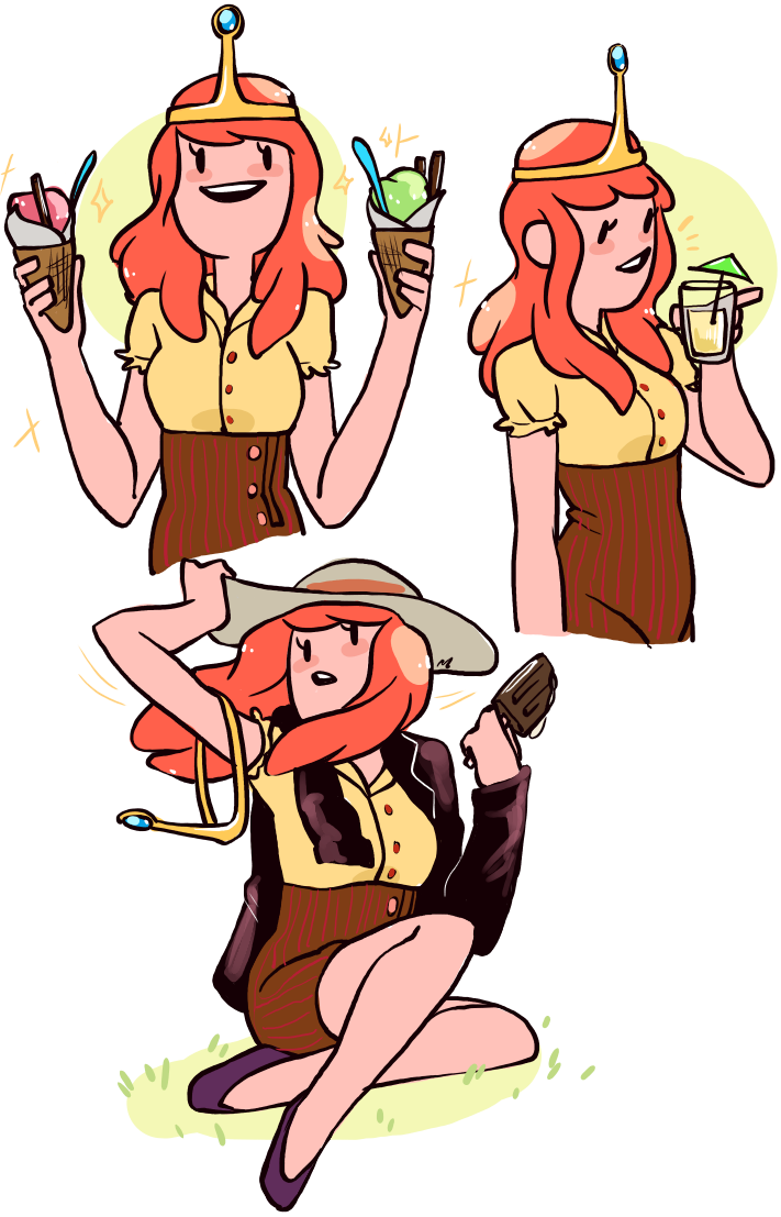rorart:  i drew bons with sweet food cause shes the queen of it 