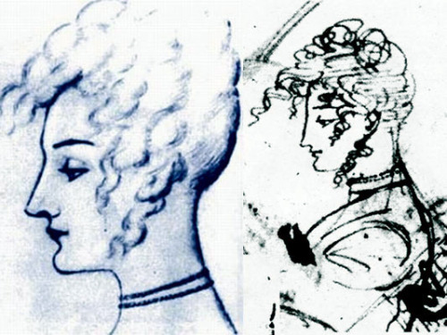 Alexander Pushkin’s portrait scetches of Karolina Sobanska, 1820s