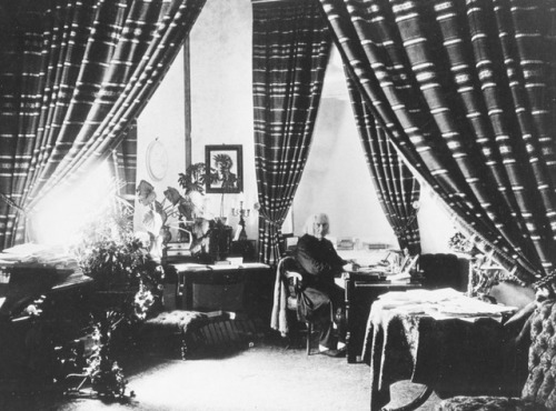 Franz Liszt in his music room in Weimar, 1884.