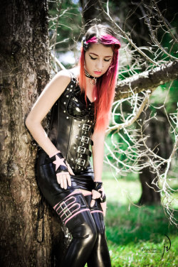 yazofficial:  SHARE IF YOU LIKE PLEASE !!! Shoot with Joe Vindäs Photo! PVC Top &amp; Faux Leather underbust by Gorgeous Freaks Store Latex Skirt by Perverette Latex Store Latex Stockings from ebay Latex Gloves by Dark Secrets Latex and Accessories