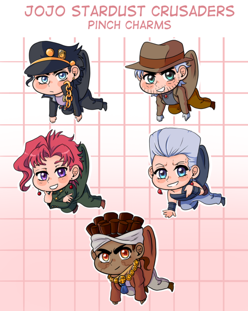 [RBs are very appreciated ] Stardust Crusaders chibi pinch charms will be going up on my Etsy shop 