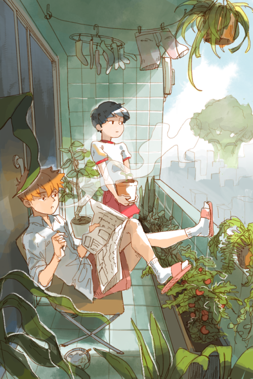 thegreatpeanut: the first of a set of MP100 post cards I’m making! I really like slice of life