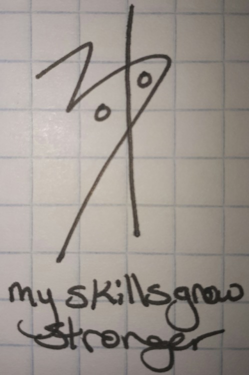 “My skills grow stronger” Draw this on an item related to the skill you want to increase