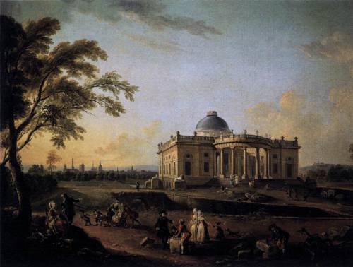 Jean-Baptiste Lallemand. Vue du château de Montmusard. ca. 1770.Oil on canvas.Musée des Beaux-Arts d