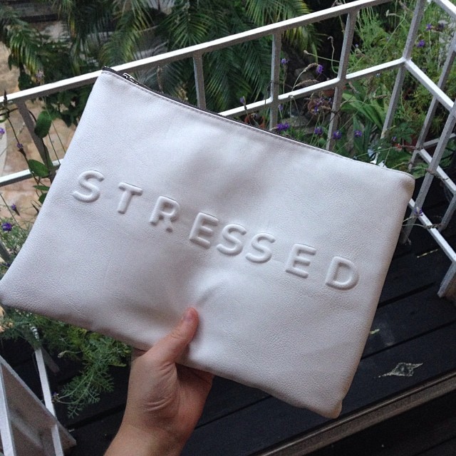 I found a pouch that describes me perfectly: White and Stressed…