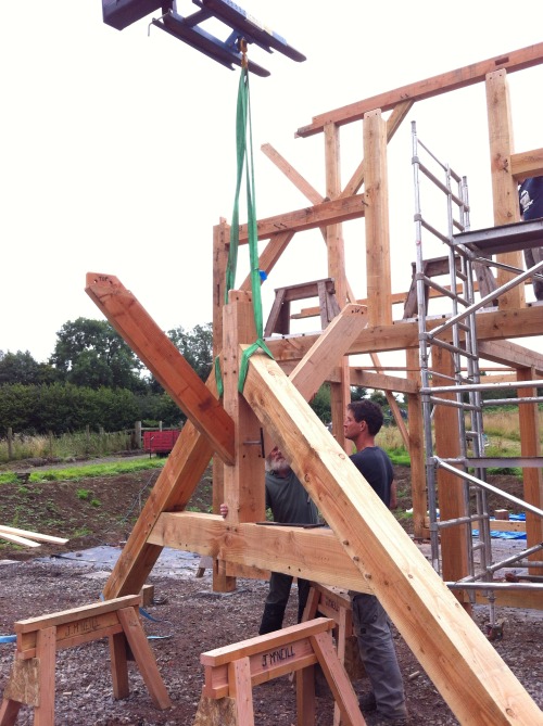 A larch and douglas fir Barn built for the Wildings community farm in Pensford south of Bristol.