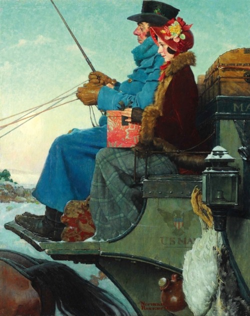 NORMAN ROCKWELLThe Christmas CoachOil on Canvas30″ x 24″
