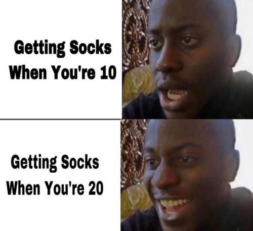 spiderinthecupboard:And at 30 you ASK for socks